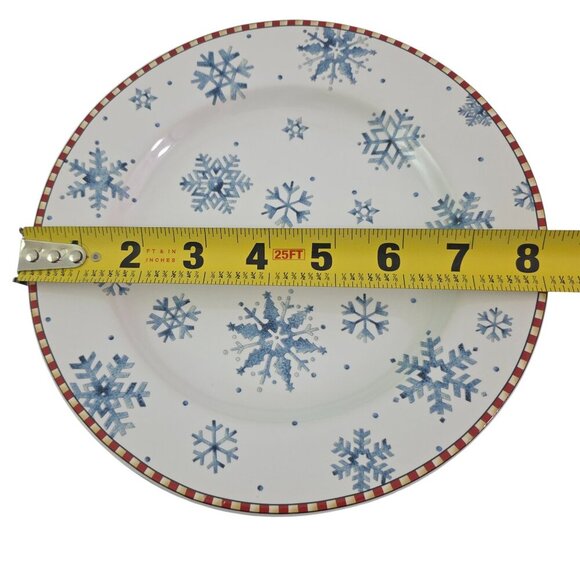 Sakura Debbie Mumm Snowflake 8” Stoneware Salad Luncheon Plates – Set of 4 - Picture 6 of 16